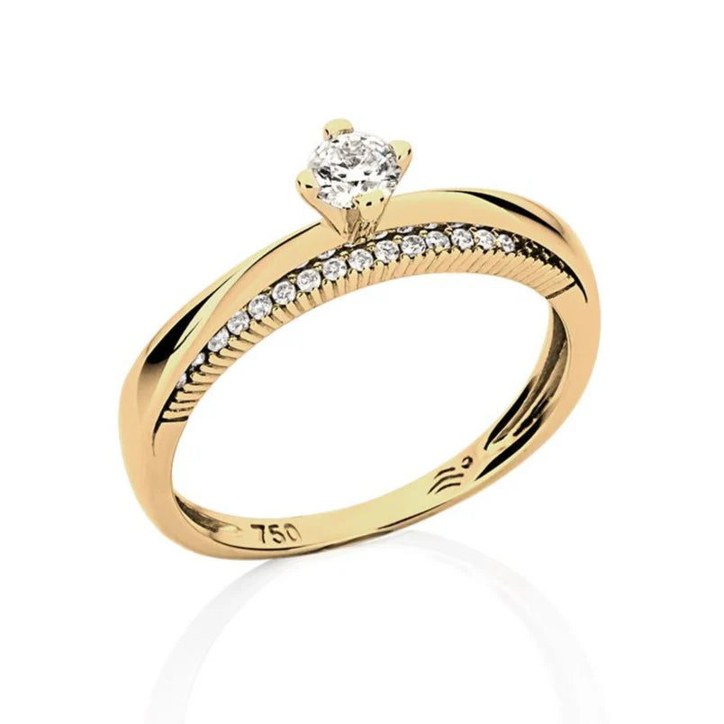 Solitário Only You em Ouro Amarelo 18K com Diamantes - 33 pontos