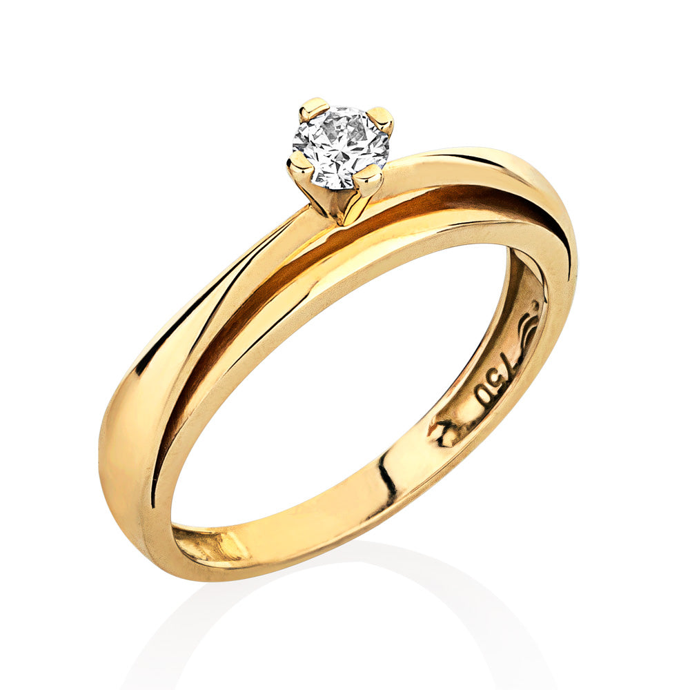 Solitário Only You em Ouro Amarelo 18K com Diamante - 20 Pontos