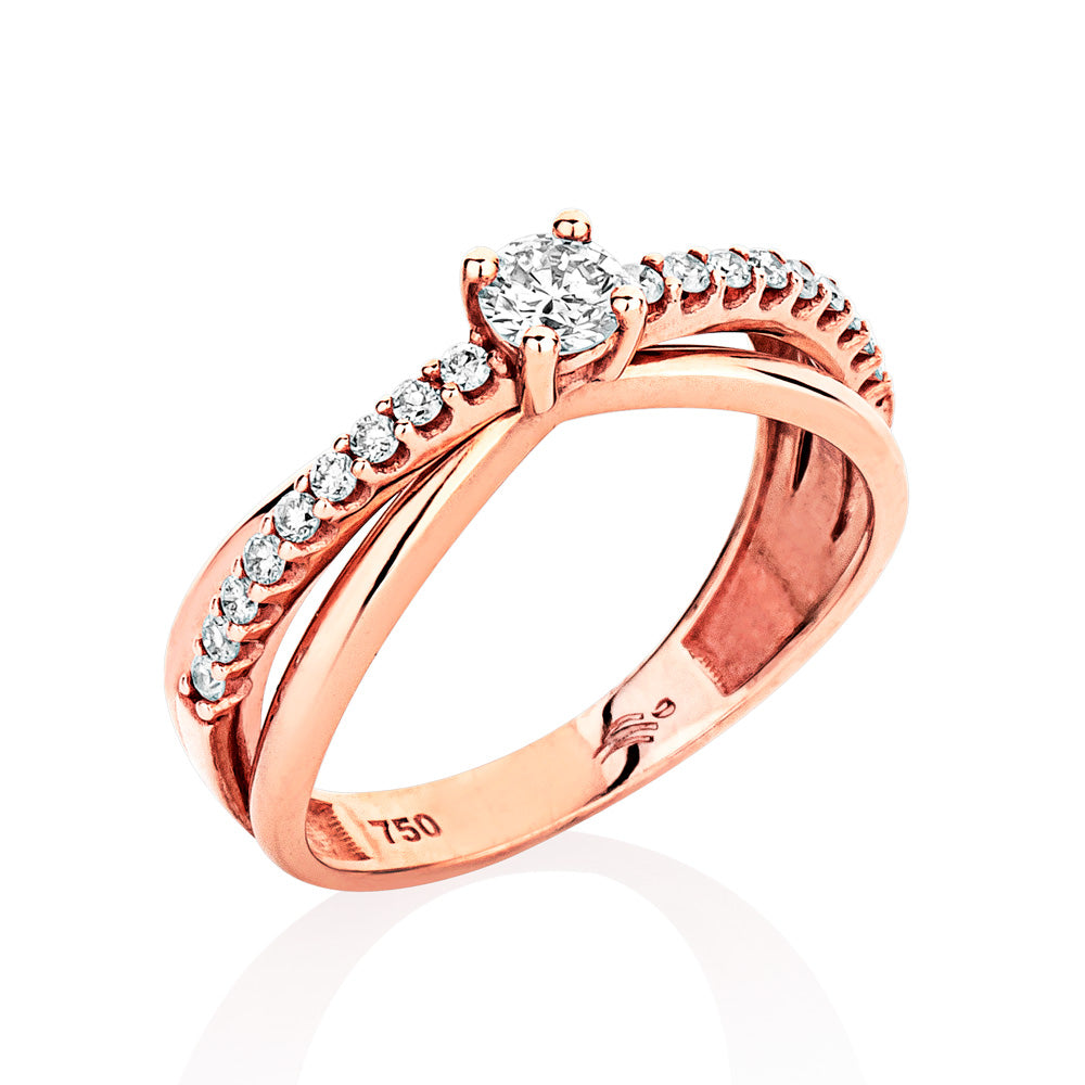 Solitário Only You em Ouro Rosé 18K com Diamantes - 38 Pontos