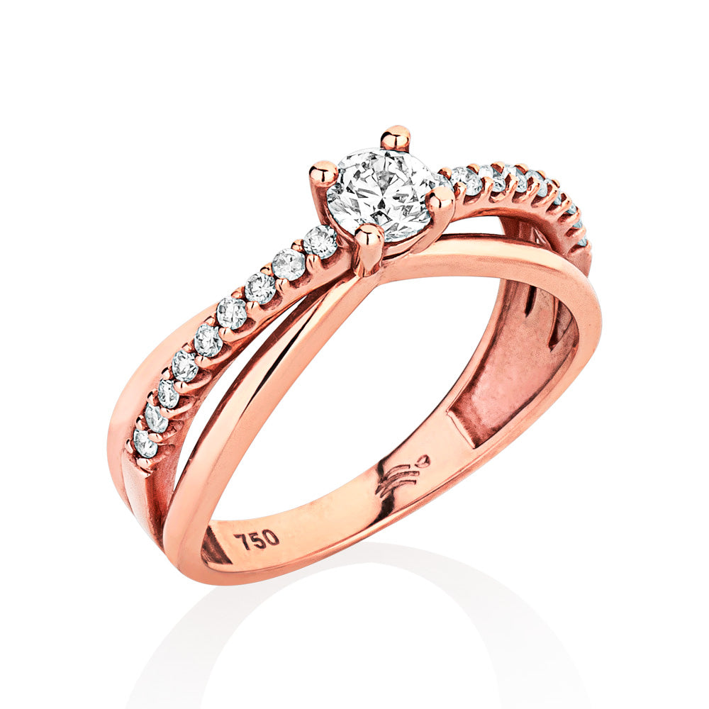 Solitário Only You em Ouro Rosé 18K com Diamantes - 48 Pontos