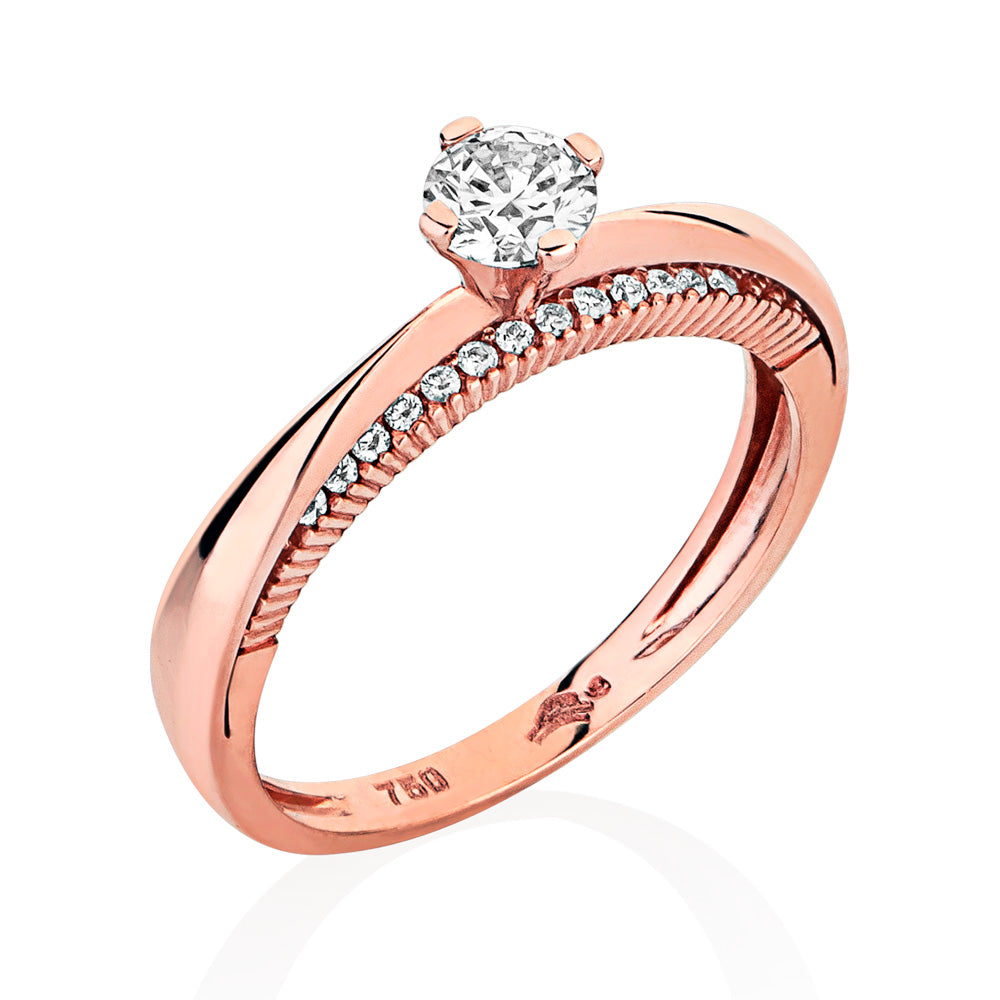 Solitário Only You em Ouro Rosé 18K com Diamante - 43 pontos