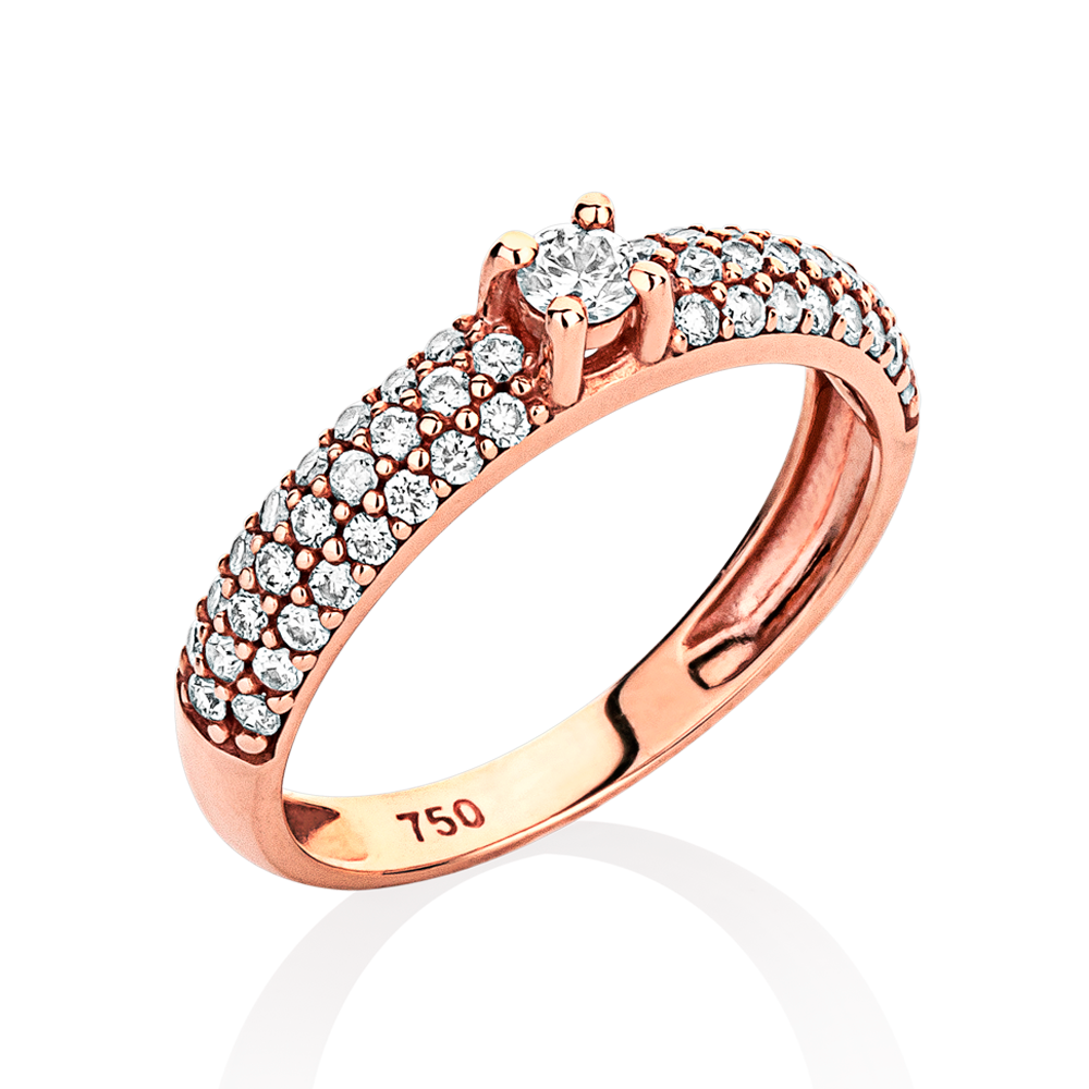 Solitário Only You em Ouro Rosé 18K com Diamantes - Total de 35 Pontos