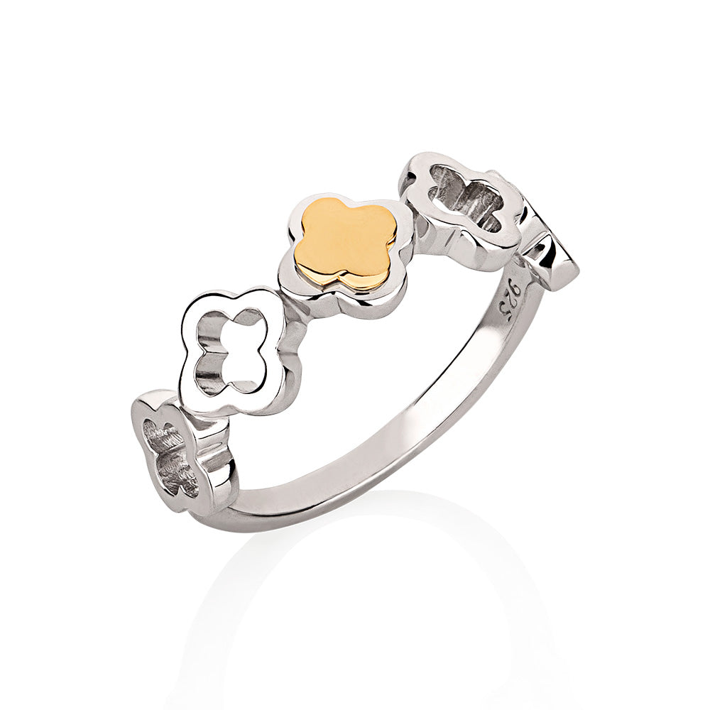 Anel Romantic em Prata com detalhe em Ouro Amarelo - JFY