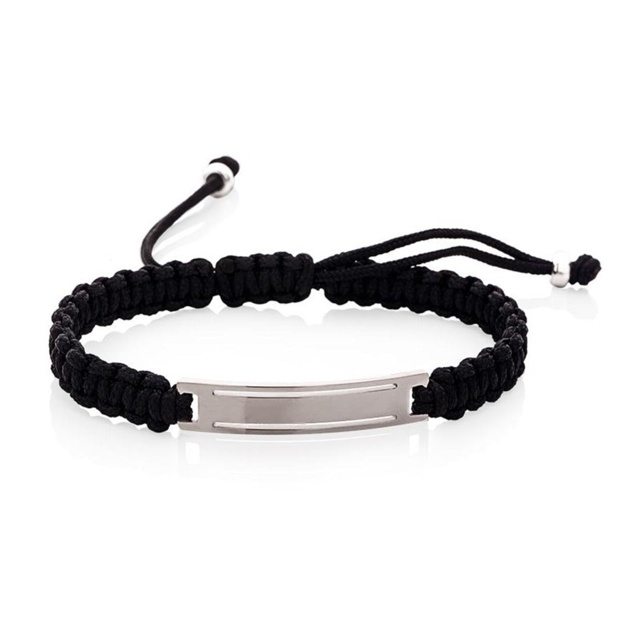 Pulseira Urban em Prata com Macrame