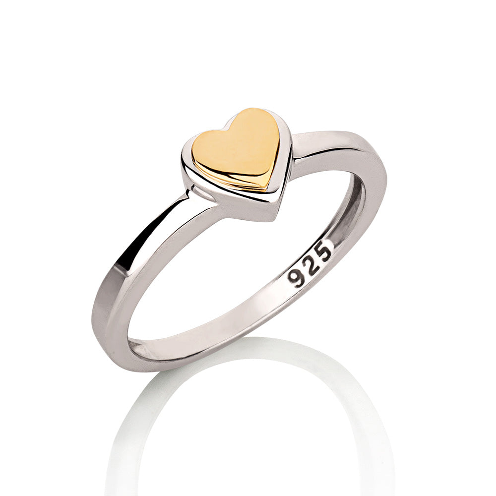 Anel Romantic em Prata com detalhe em Ouro Amarelo - JFY