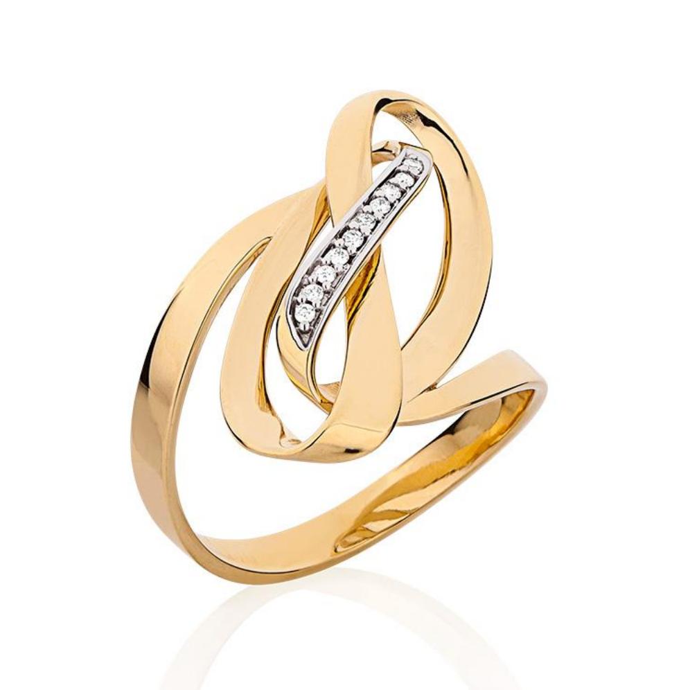 Anel Infini em Ouro Amarelo com Diamantes