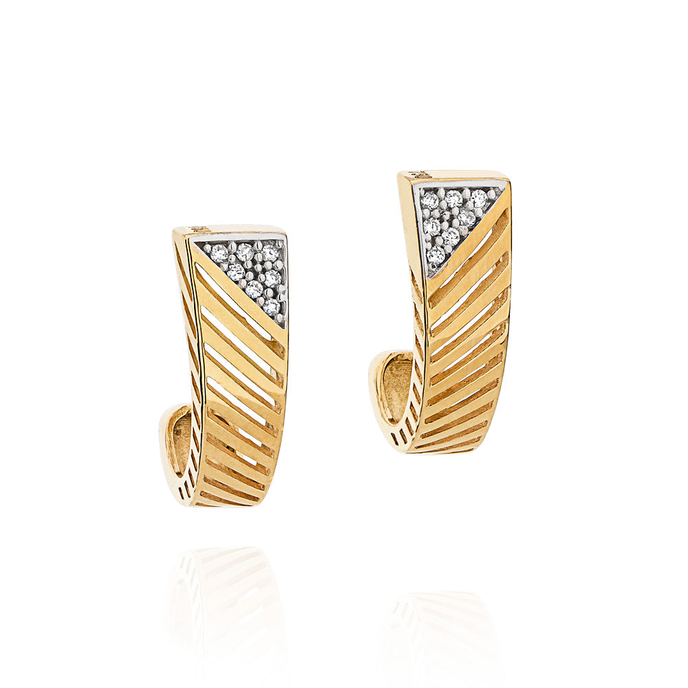 Brinco em Ouro Amarelo com Diamantes - Coleção Stylish